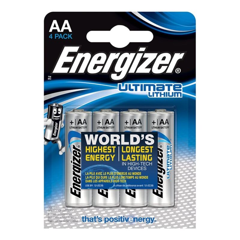 BATTERIA AL LITIO AL LITIO ENERGIZER ULTIMATE AA L91 LR6 1,5V BLISTER * 4