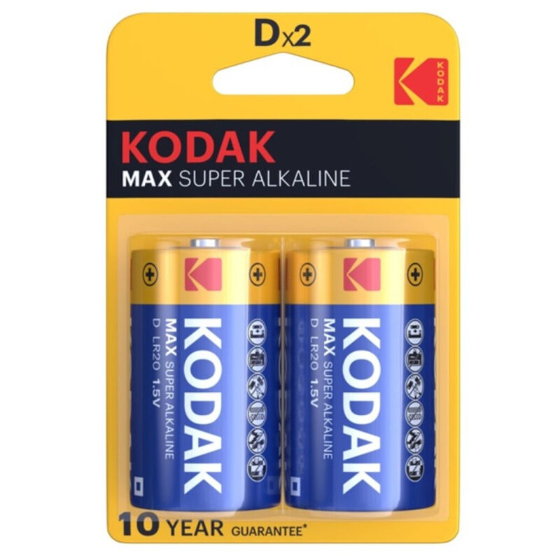 BATTERIA ALCALINE KODAK MAX D LR20 2 UNITÀ