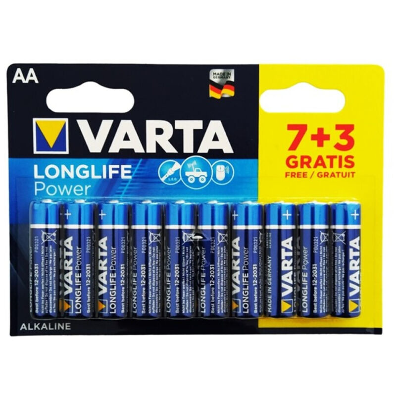 VARTA - BATTERIA ALCALINE LONGLIFE POWER AA LR6 10 UNITÀ