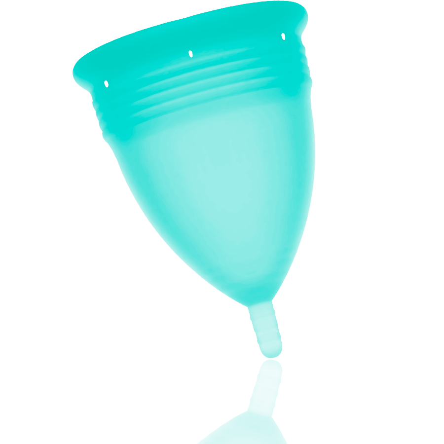 COPPA MENSTRUALE STERCUP TAGLIA L ACQUAMARINA COLORE SILICONE FDA