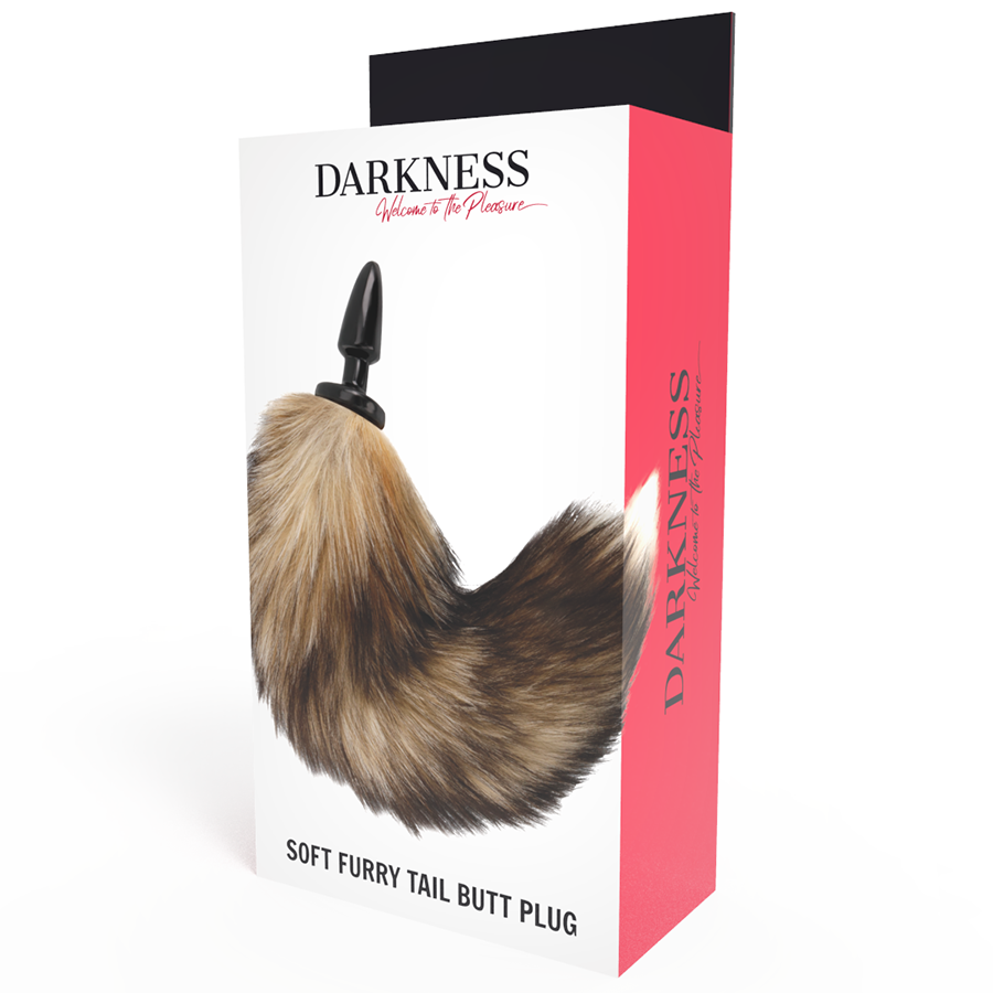 DARKNESS NATURAL TAIL BUTT PLUG SILICONE BLACK 10CM