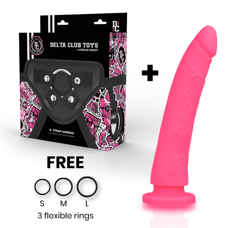 DELTA CLUB TOYS IMBRACATURA + DONG SILICONE ROSA 20 X 4 CM