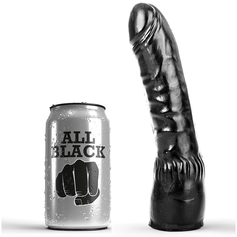 ALL BLACK - DILDO NERO REALISTICO 20 CM