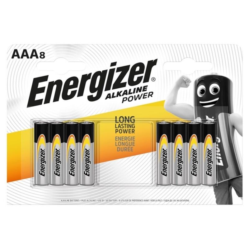 ENERGIZER - BATTERIA ALCALINA POTENZA AAA LR03 8 UNIT