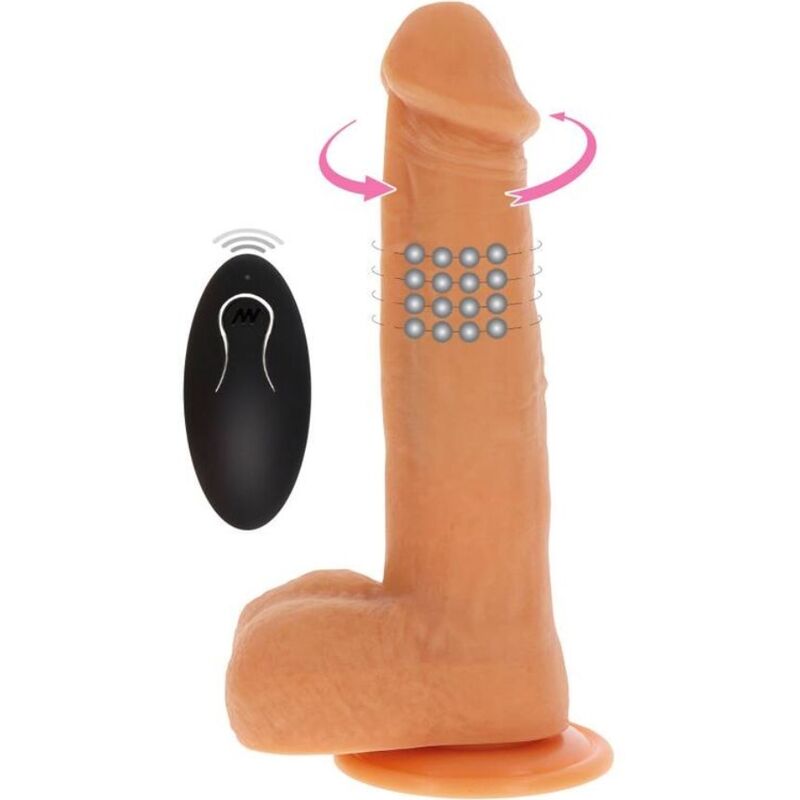 DIVENTA REALE - PELLE DILDO VIBRANTE CON PERLINE ROTANTI