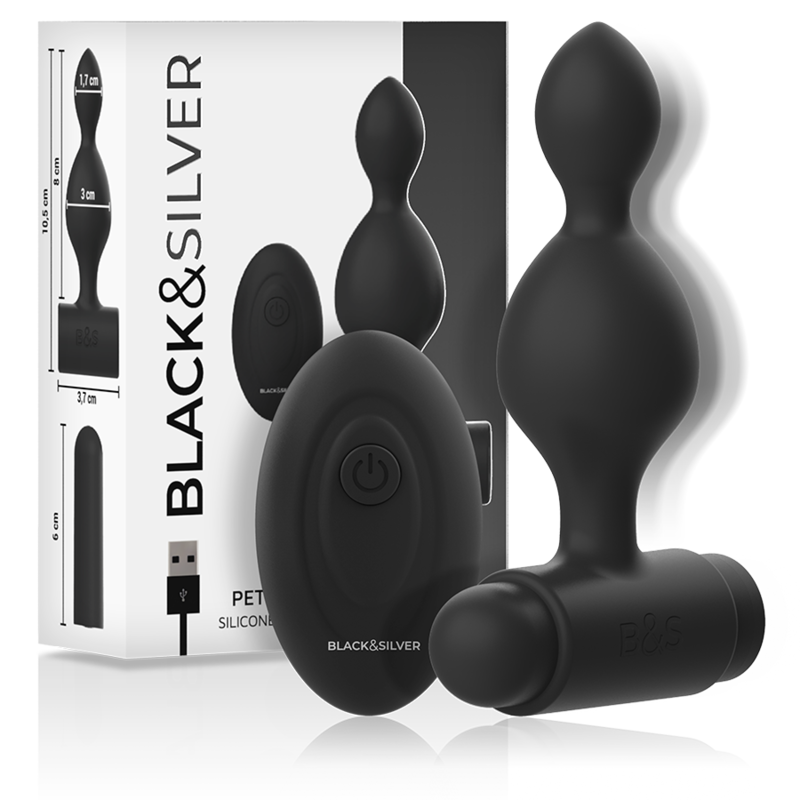 BLACKSILVER - TELECOMANDO TELECOMANDO CON PLUG ANALE IN SILICONE PICCOLO TUCKER BLACKSILVER - TELECOMANDO TELECOMANDO CON PLUG ANALE IN SILICONE PICCOLO TUCKER