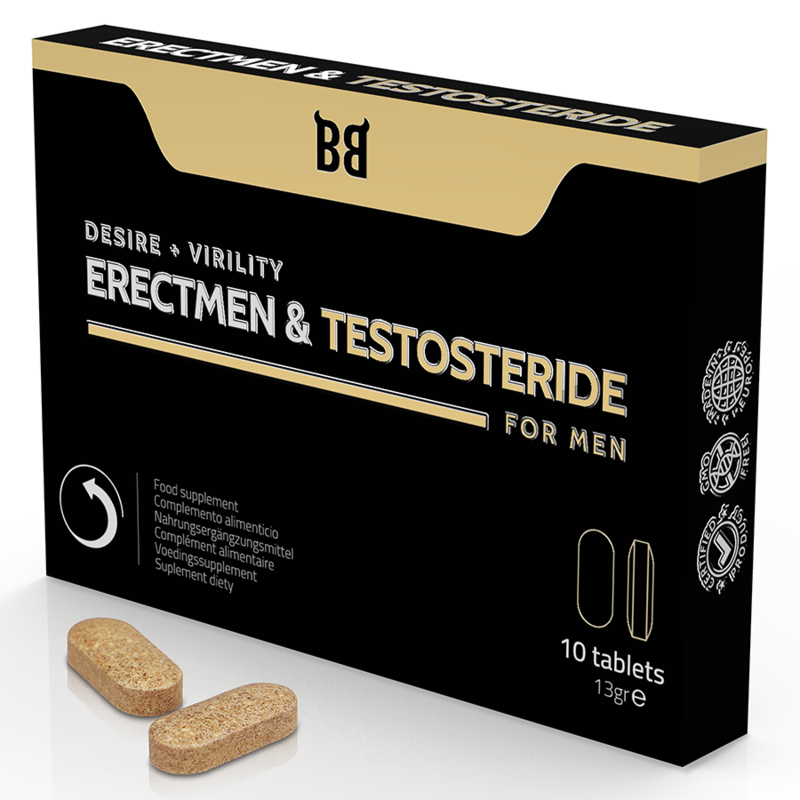 BLACK BULL - POTENZA ERECTMEN E TESTOSTERIDE E TESTOSTERONE PER UOMINI 10 CAPSULE