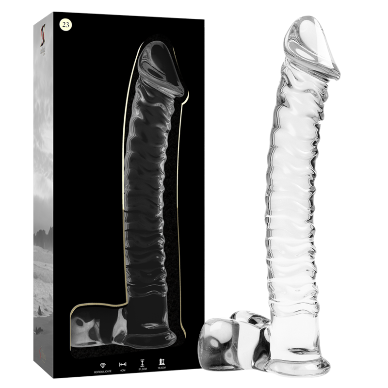 NEBULA SERIES BY IBIZA - MODELLO 23 DILDO IN VETRO BOROSILICATO 21,5 X 4 CM TRASPARENTE