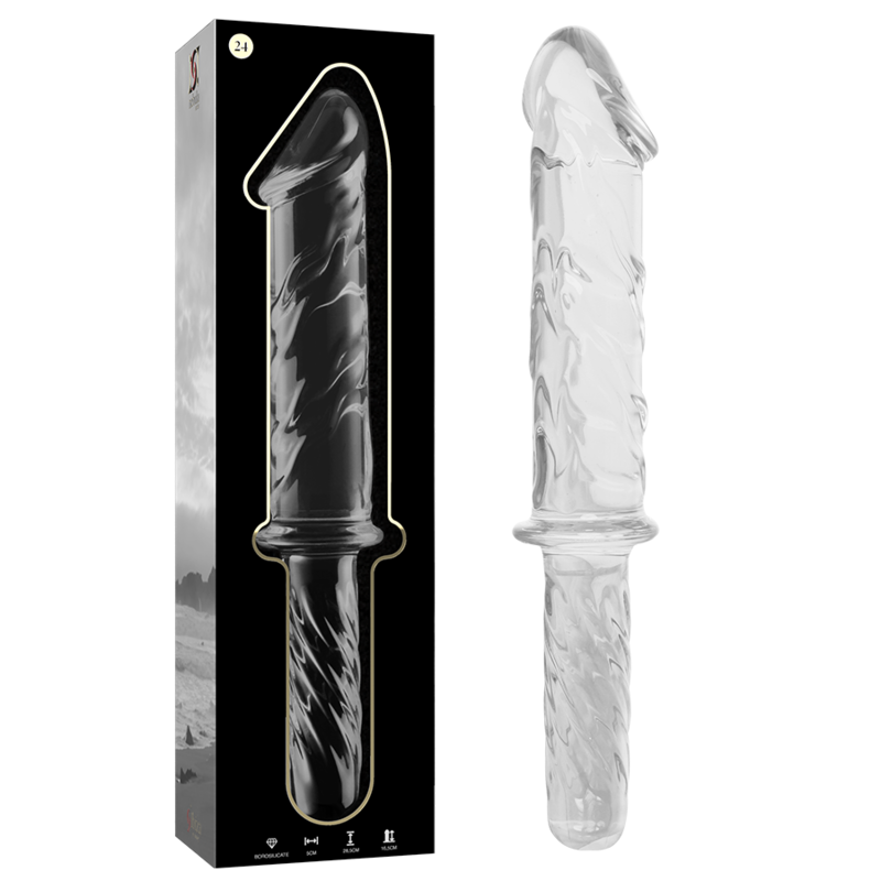 NEBULA SERIES BY IBIZA - MODELLO 24 DILDO IN VETRO BOROSILICATO 28,5 X 5 CM TRASPARENTE