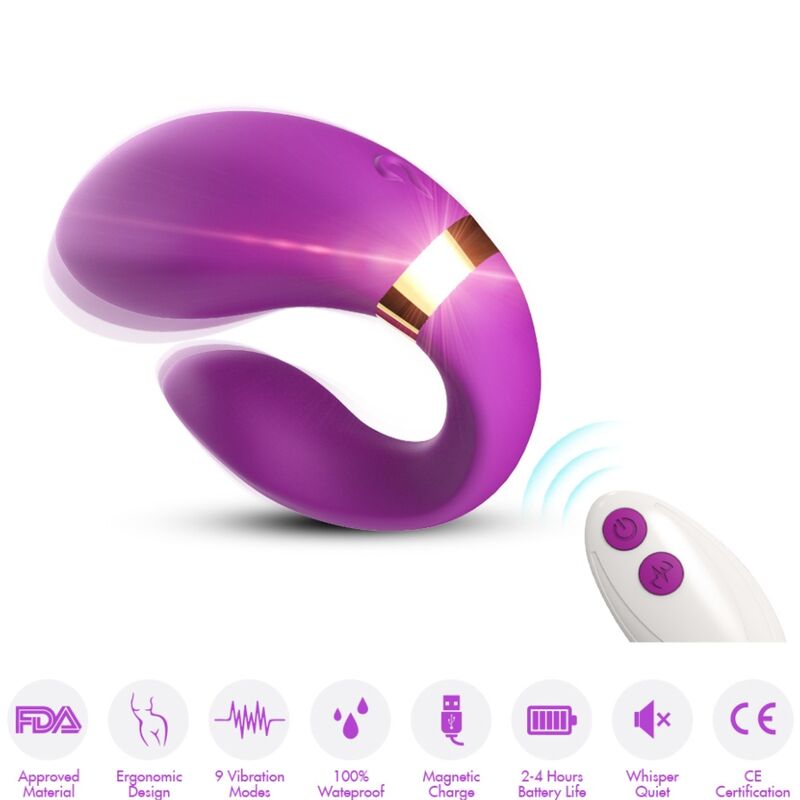 ARMONY - VIBRATORE A MEZZALUNA PER COPPIA TELECOMANDO VIOLA ARMONY - VIBRATORE A MEZZALUNA PER COPPIA TELECOMANDO VIOLA