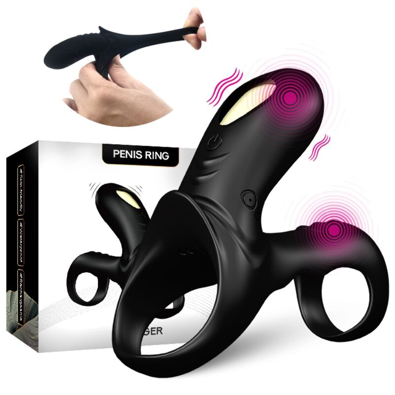 ARMONY - ANELLO VIBRATORE DOPPIO RANGER PER COPPIA NERO ARMONY - ANELLO VIBRATORE DOPPIO RANGER PER COPPIA NERO