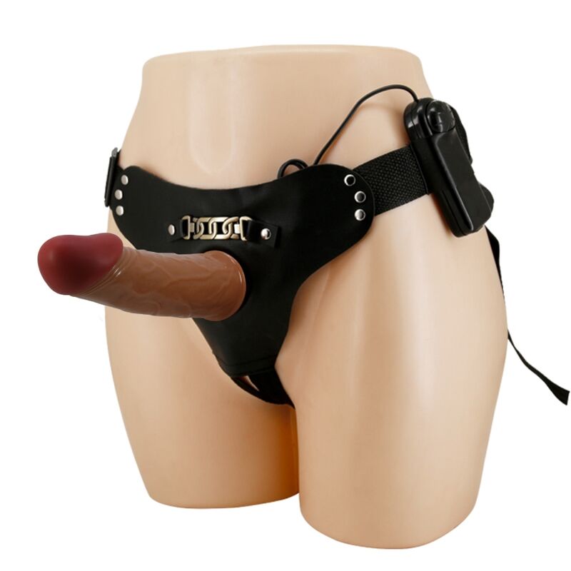 PRETTY LOVE - STARKS IMBRAGATURA SLIP DILDO VIBRAZIONE MULTI-SPEED 17,5 CM MARRONE CHIARO