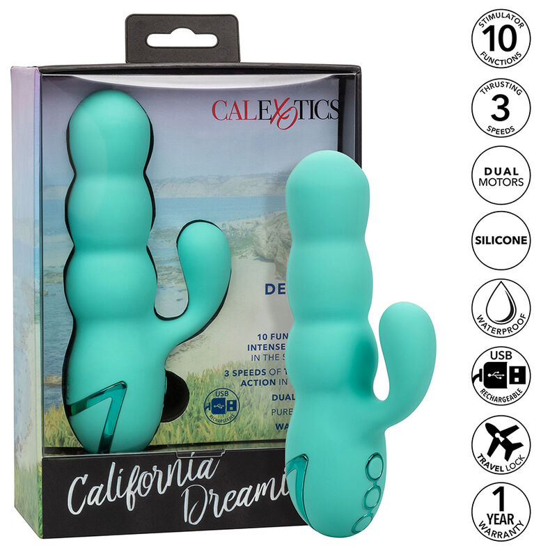 CALIFORNIA EXOTICS - VIBRATORE DEL MAR DIVA RABBIR AQUA GREEN DI CALIFORNIA DREAMING