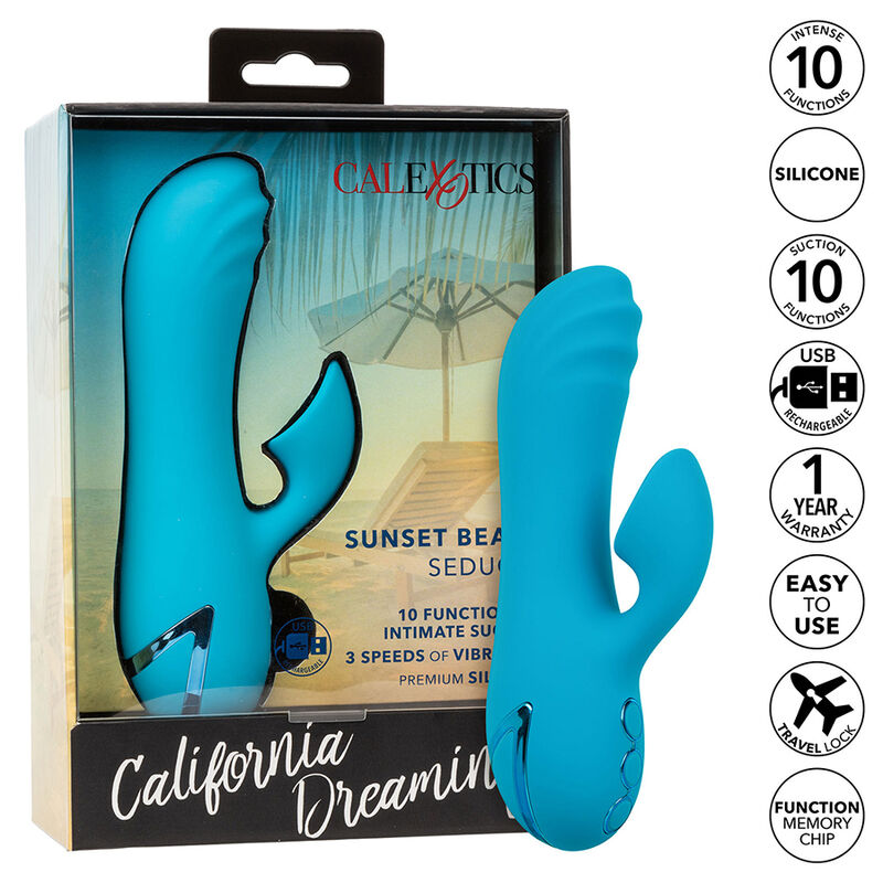 CALEXOTICS - SUNSET BEACH SEDUCER VIBRATORE E STIMOLATORE 10 FUNZIONI BLU CALEXOTICS - SUNSET BEACH SEDUCER VIBRATORE E STIMOLATORE 10 FUNZIONI BLU