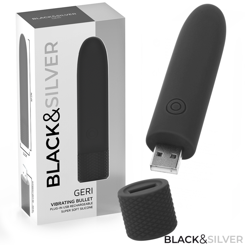 BLACK SILVER - GERI USB RICARICABILE VIBRANTE BULLET 8 VIBRAZIONI NERO 10 X 2,2 CM BLACK SILVER - GERI USB RICARICABILE VIBRANTE BULLET 8 VIBRAZIONI NERO 10 X 2,2 CM