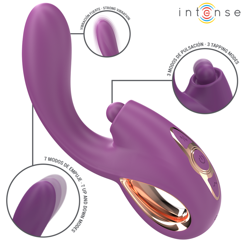 INTENSE - LALI MULTIFUNZIONE VIBRATORE PUNTO G TAPPING  THRUST  VIBRAZIONE VIOLA