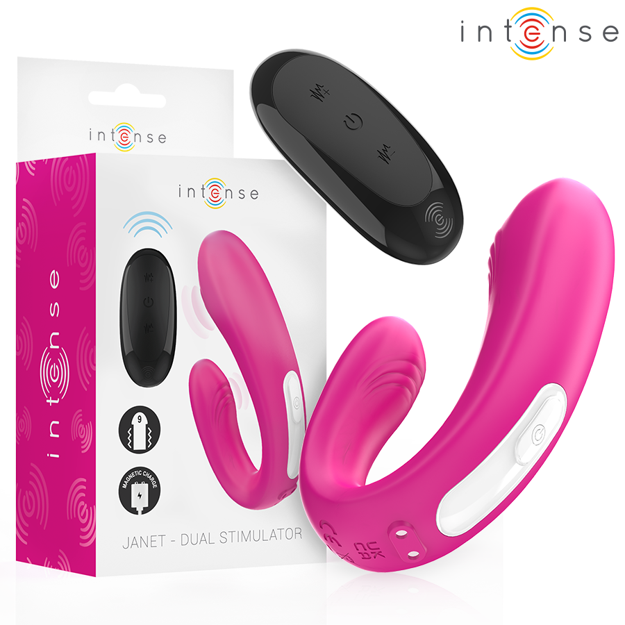 INTENSE - JANET DUAL STIMOLATORE E VIBRATORE A FORMA DI U CON TELECOMANDO ROSA INTENSE - JANET DUAL STIMOLATORE E VIBRATORE A FORMA DI U CON TELECOMANDO ROSA