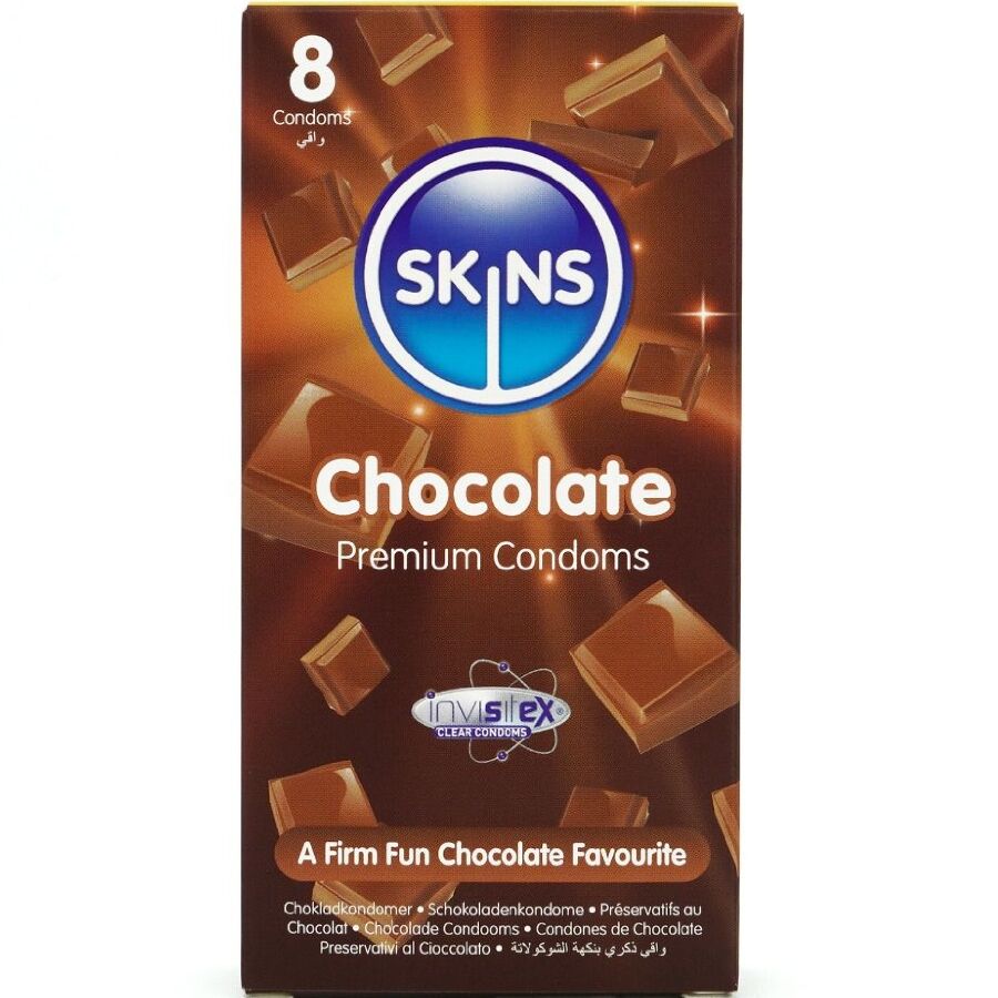 SKINS - PRESERVATIVI PREMIUM AL CIOCCOLATO CONFEZIONE DA 8 SKINS - PRESERVATIVI PREMIUM AL CIOCCOLATO CONFEZIONE DA 8