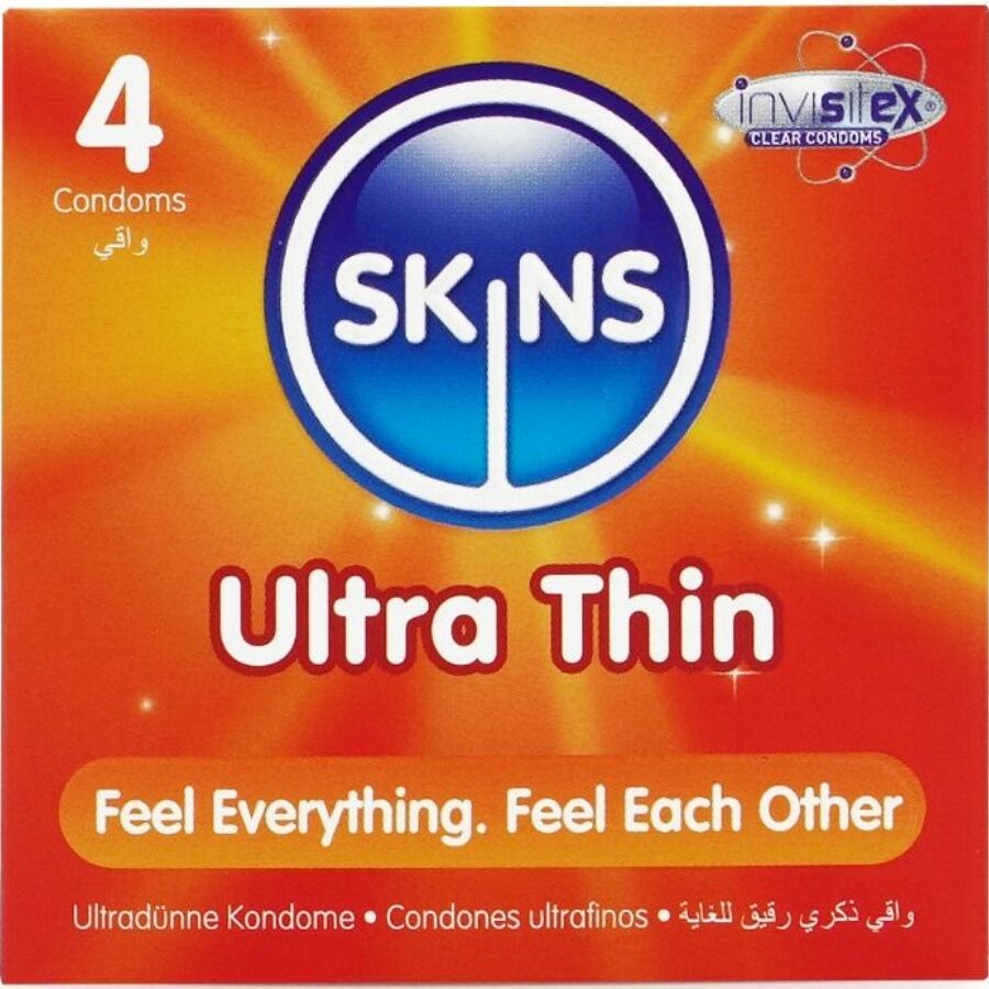 SKINS - PRESERVATIVI ULTRA SOTTILI PREMIUM CONFEZIONE DA 4 SKINS - PRESERVATIVI ULTRA SOTTILI PREMIUM CONFEZIONE DA 4