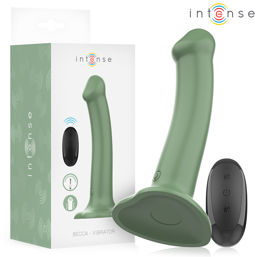 INTENSE - VIBRATORE BECCA CON VENTOSA 10 VIBRAZIONI TELECOMANDO VERDE INTENSE - VIBRATORE BECCA CON VENTOSA 10 VIBRAZIONI TELECOMANDO VERDE