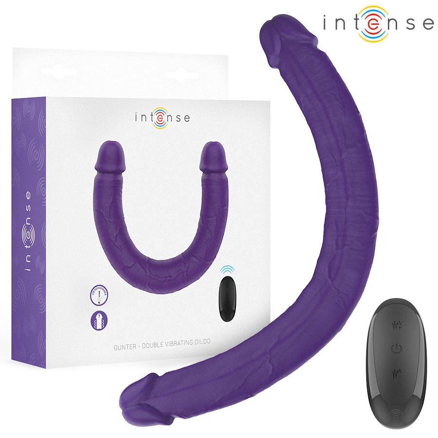 INTENSE - GUNTER DILDO DOPPIO VIBRATORE 40 CM VIOLA TELECOMANDO INTENSE - GUNTER DILDO DOPPIO VIBRATORE 40 CM VIOLA TELECOMANDO