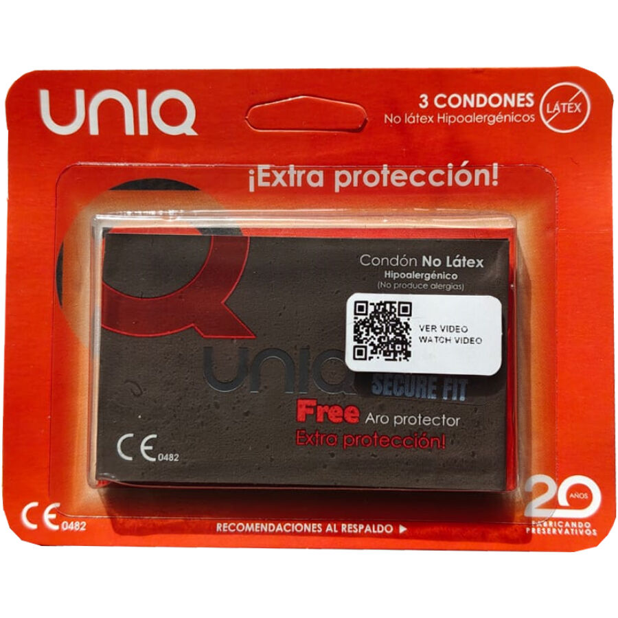 UNIQ - PRESERVATIVI SECURE FIT SENZA LATTICE 3 UNITÀ UNIQ - PRESERVATIVI SECURE FIT SENZA LATTICE 3 UNITÀ