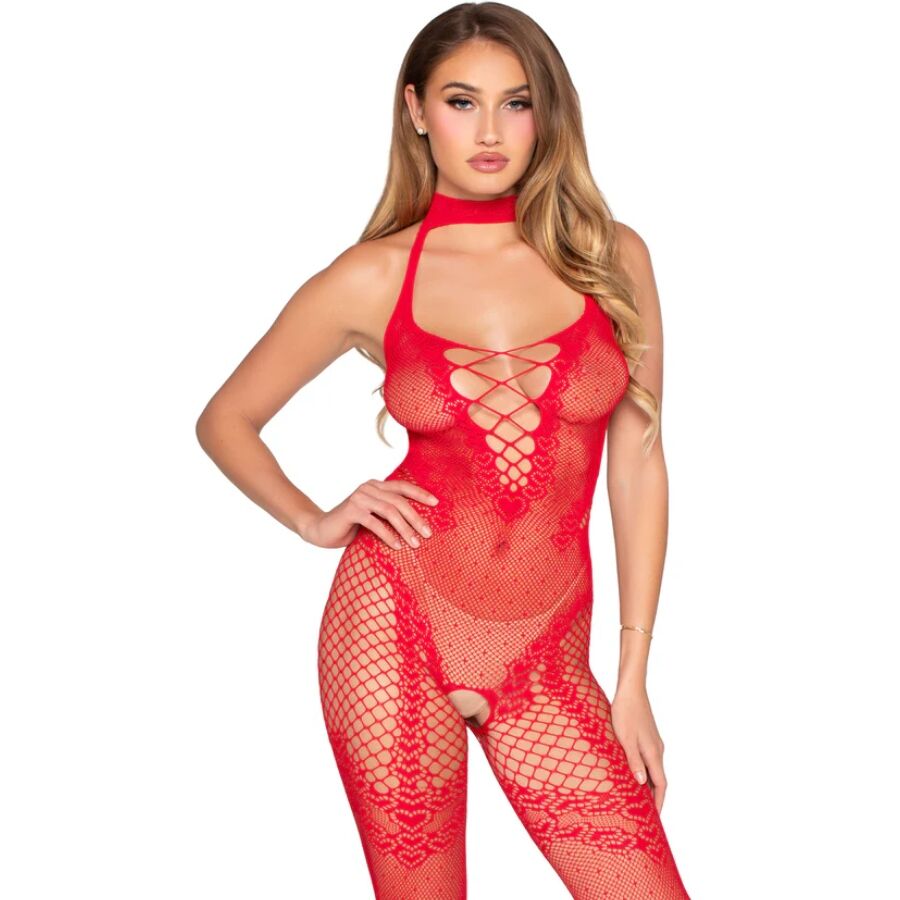 LEG AVENUE - 89336 BODYSTOCKING ROSSO SENZA CAVALLO - TAGLIA UNICA LEG AVENUE - 89336 BODYSTOCKING ROSSO SENZA CAVALLO - TAGLIA UNICA