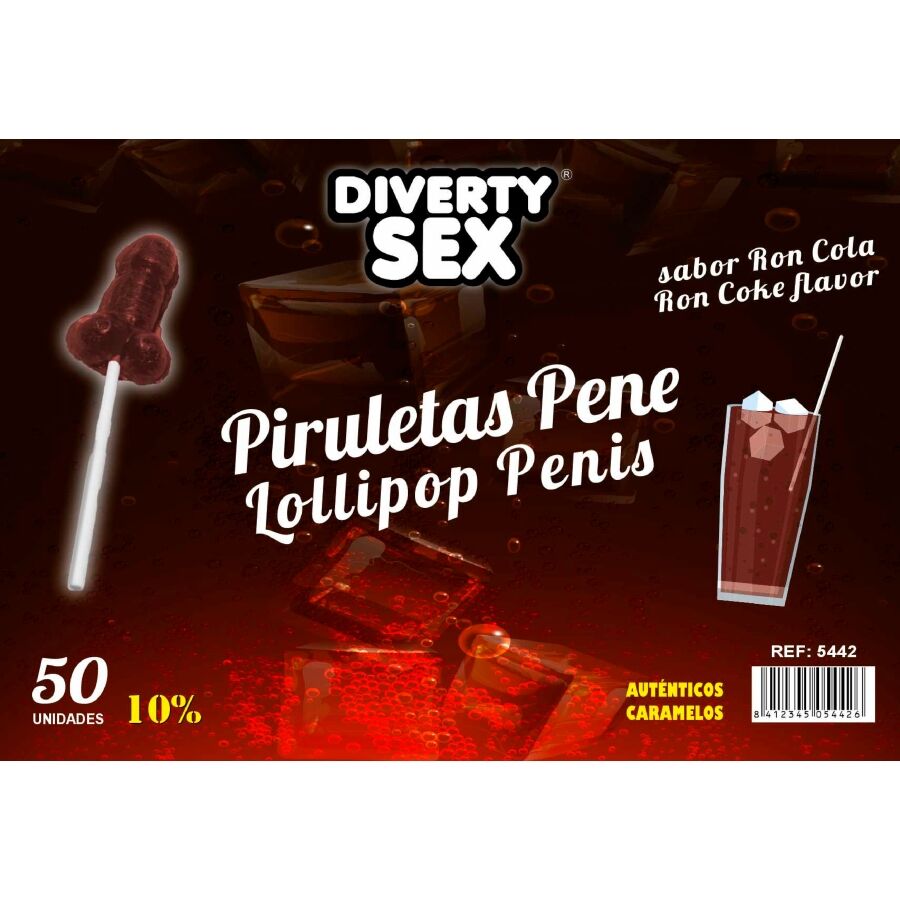 DIABLO GOLOSO - 50 LECCA LECCA AL PENE GUSTO RON COLA 10% ALCOOL DIABLO GOLOSO - 50 LECCA LECCA AL PENE GUSTO RON COLA 10% ALCOOL