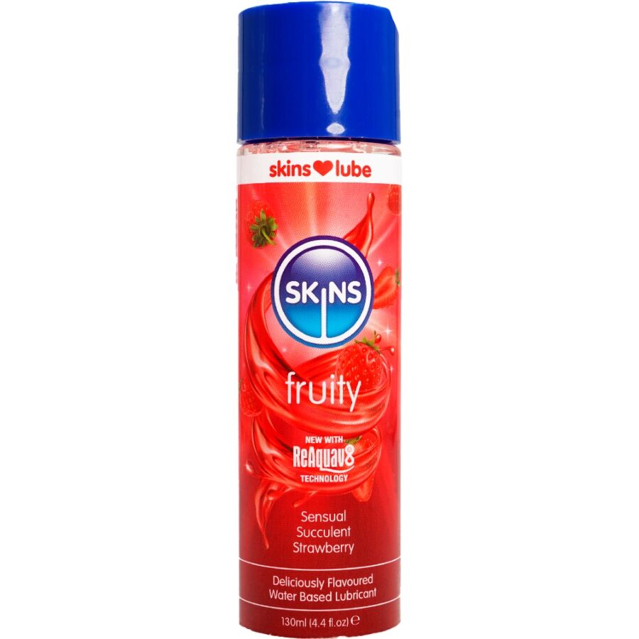 SKINS - LUBRIFICANTE FRUTTATO A BASE D'ACQUA FRAGOLA 130 ML SKINS - LUBRIFICANTE FRUTTATO A BASE D'ACQUA FRAGOLA 130 ML