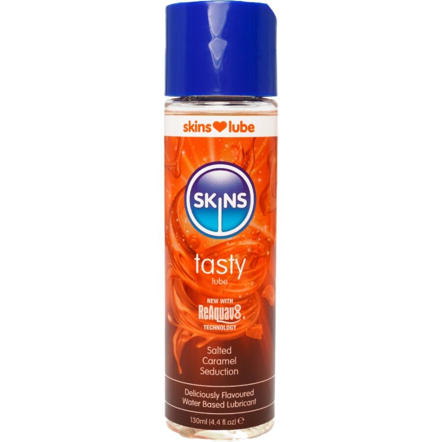 SKINS - LUBRIFICANTE GUSTOSO A BASE D'ACQUA CARAMELLO SALATO 130 ML SKINS - LUBRIFICANTE GUSTOSO A BASE D'ACQUA CARAMELLO SALATO 130 ML