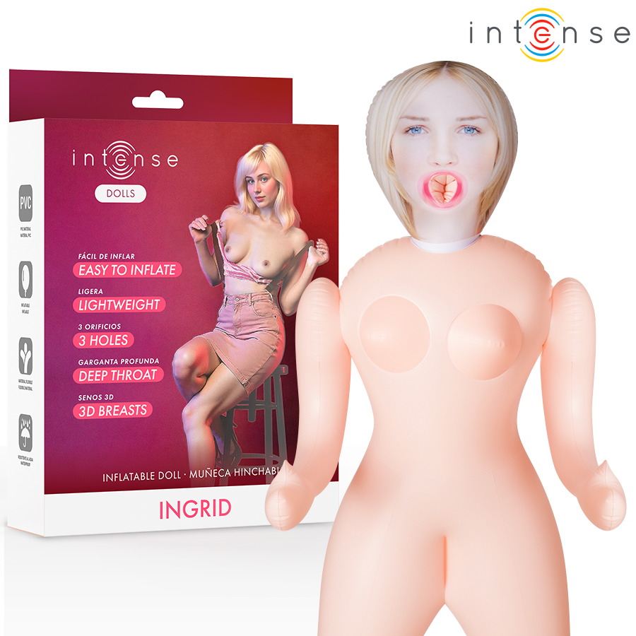 INTENSE DOLLS - BAMBOLA GONFIABILE INGRID CON TRE ORIFIZI INTENSE DOLLS - BAMBOLA GONFIABILE INGRID CON TRE ORIFIZI