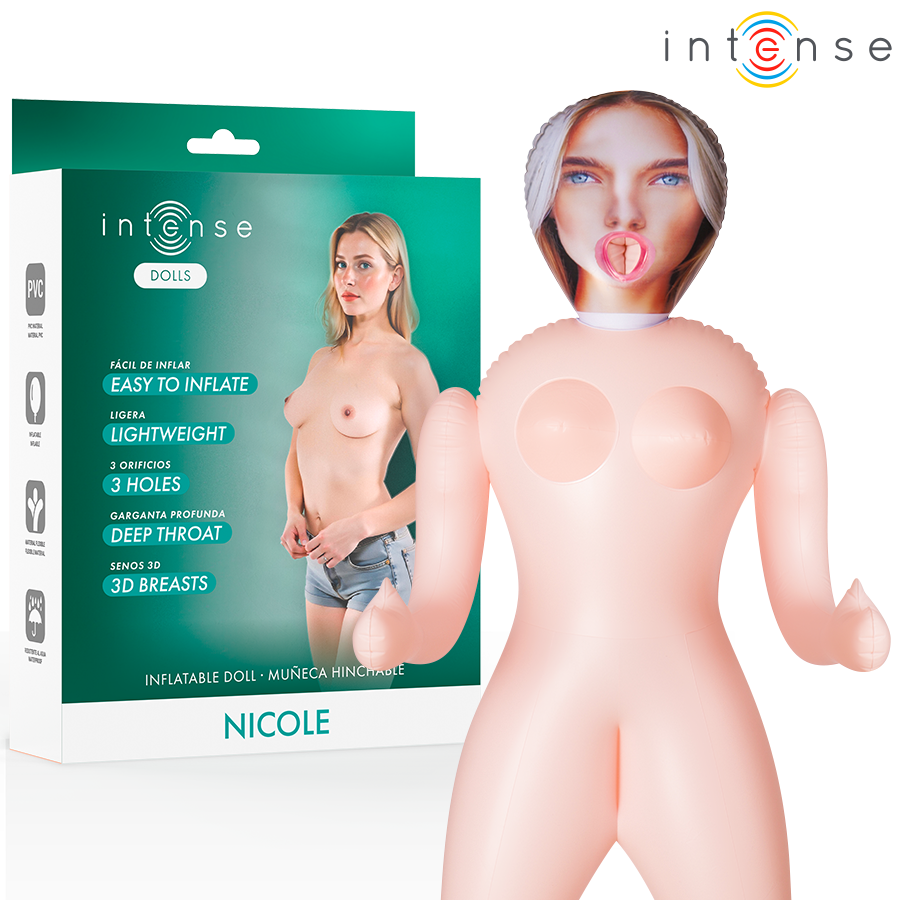 INTENSE DOLLS - NICOLE BAMBOLA GONFIABILE CON TRE ORIFIZI INTENSE DOLLS - NICOLE BAMBOLA GONFIABILE CON TRE ORIFIZI