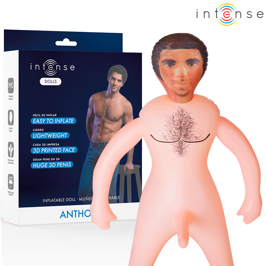 INTENSE DOLLS - BAMBOLA GONFIABILE ANTHONY CON PENE 3D INTENSE DOLLS - BAMBOLA GONFIABILE ANTHONY CON PENE 3D