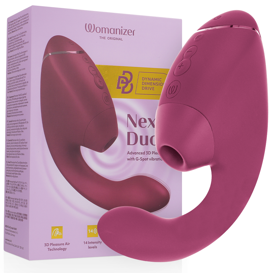 WOMANIZER - DUO NEXT STIMOLATORE DOPPIO CLITORIDEO E PUNTO G ROSA SCURO WOMANIZER - DUO NEXT STIMOLATORE DOPPIO CLITORIDEO E PUNTO G ROSA SCURO