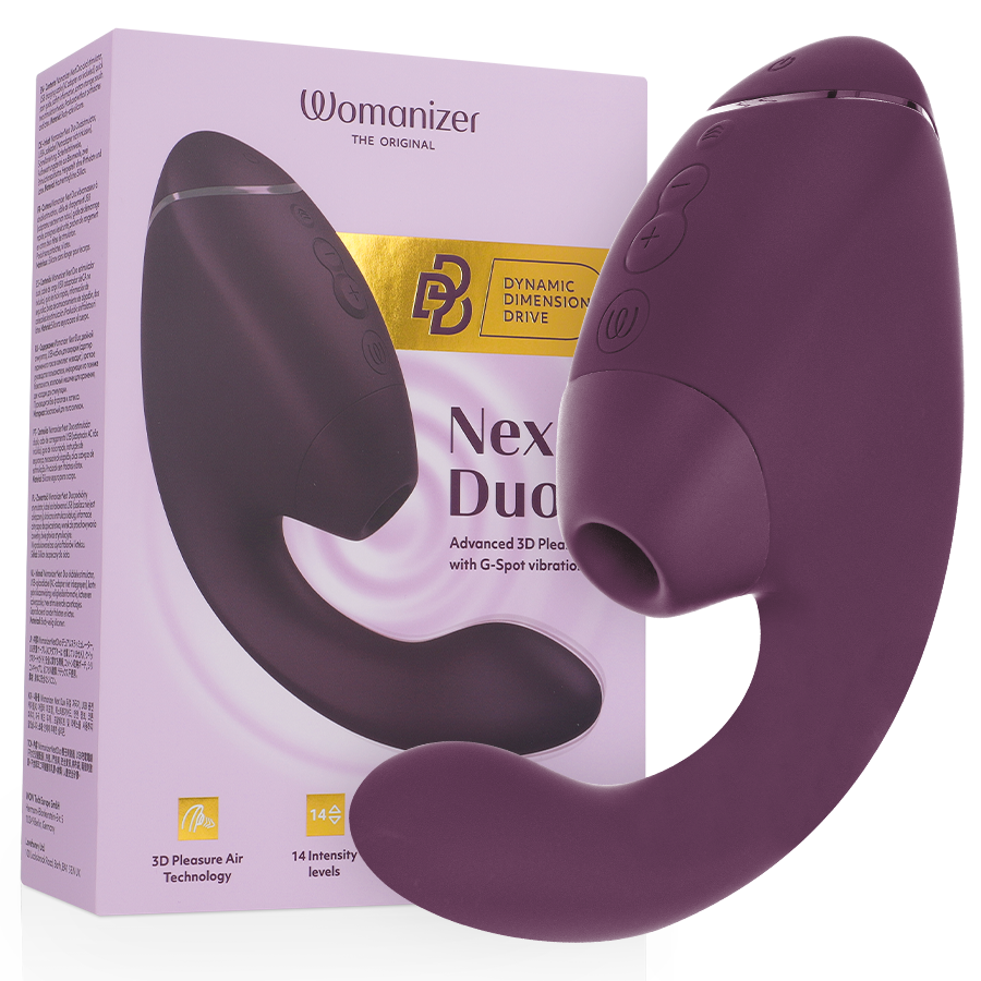WOMANIZER - DUO NEXT STIMOLATORE DOPPIO CLITORIDEO E PUNTO G VIOLA SCURO WOMANIZER - DUO NEXT STIMOLATORE DOPPIO CLITORIDEO E PUNTO G VIOLA SCURO
