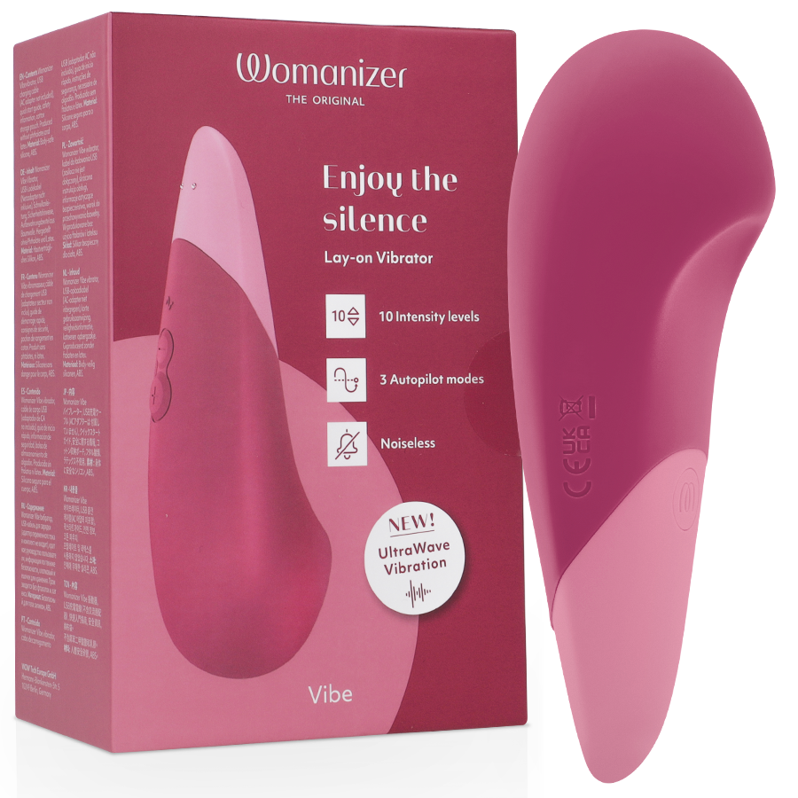 WOMANIZER - VIBE LAY-ON VIBRATORE SILENZIOSO ROSA SCURO WOMANIZER - VIBE LAY-ON VIBRATORE SILENZIOSO ROSA SCURO