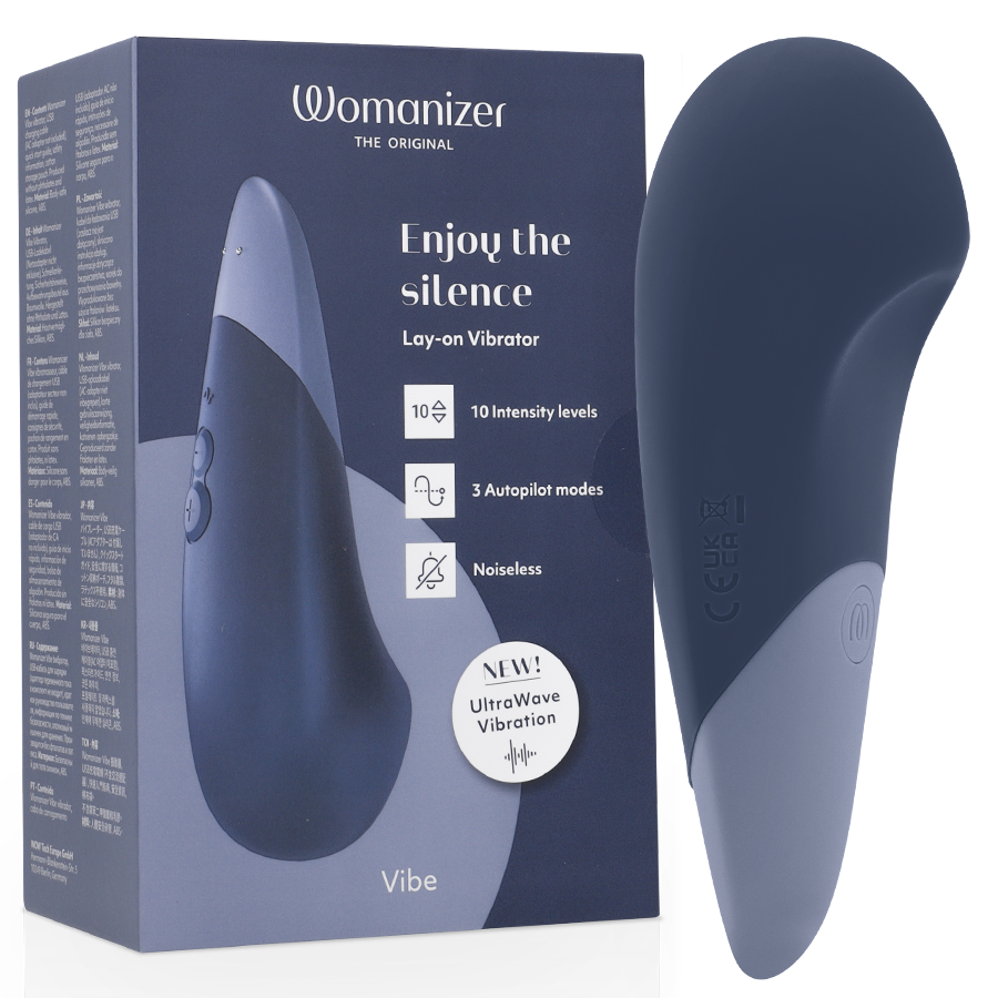 WOMANIZER - VIBE LAY-ON VIBRATORE SILENZIOSO BLU SCURO WOMANIZER - VIBE LAY-ON VIBRATORE SILENZIOSO BLU SCURO