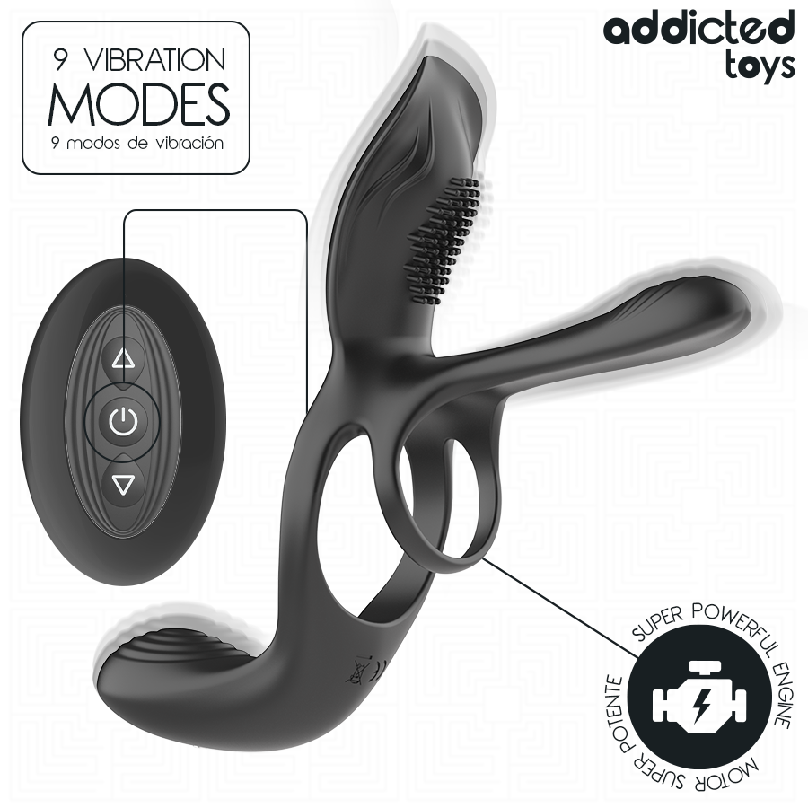 ADDICTED TOYS - DOBLE ANILLO PARA EL PENE CON ESTIMULADOR DE CLÍTORIS ADDICTED TOYS - DOBLE ANILLO PARA EL PENE CON ESTIMULADOR DE CLÍTORIS