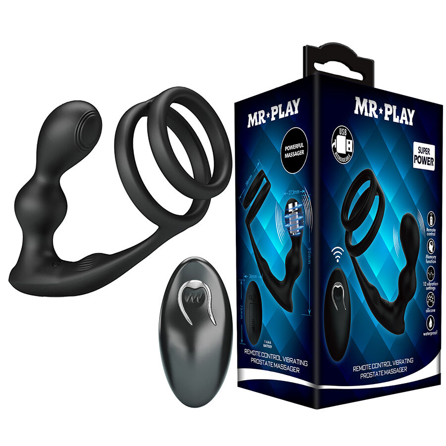 MR PLAY - PLUG ANALE VIBRANTE CON ANELLO PER PENE E TELECOMANDO MR PLAY - PLUG ANALE VIBRANTE CON ANELLO PER PENE E TELECOMANDO