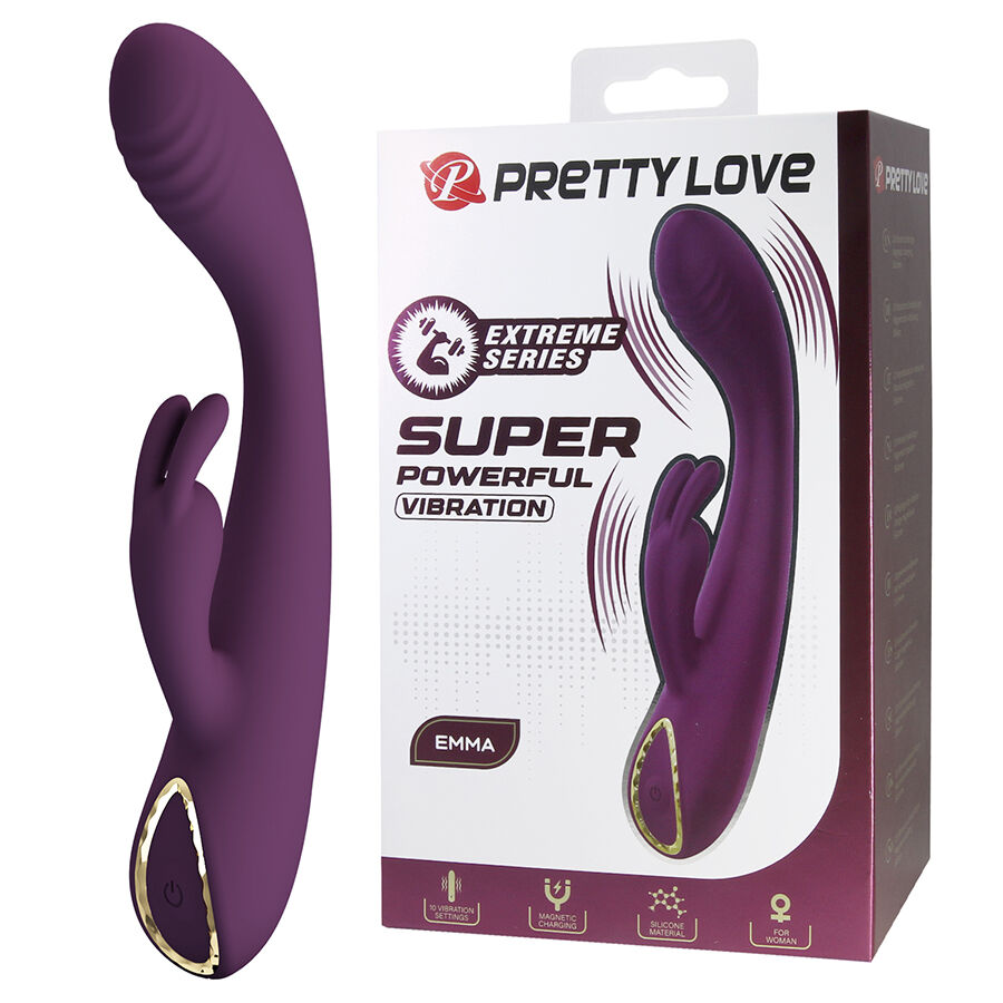 PRETTY LOVE - EMMA VIBRATORE VIOLA CON STIMOLATORE RABBIT PRETTY LOVE - EMMA VIBRATORE VIOLA CON STIMOLATORE RABBIT