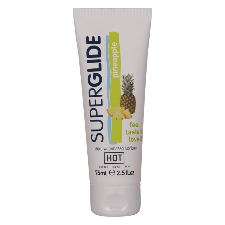 HOT - SUPERGLIDE LUBRIFICANTE COMMESTIBILI A BASE D'ACQUA ANANAS 75 ML HOT - SUPERGLIDE LUBRIFICANTE COMMESTIBILI A BASE D'ACQUA ANANAS 75 ML