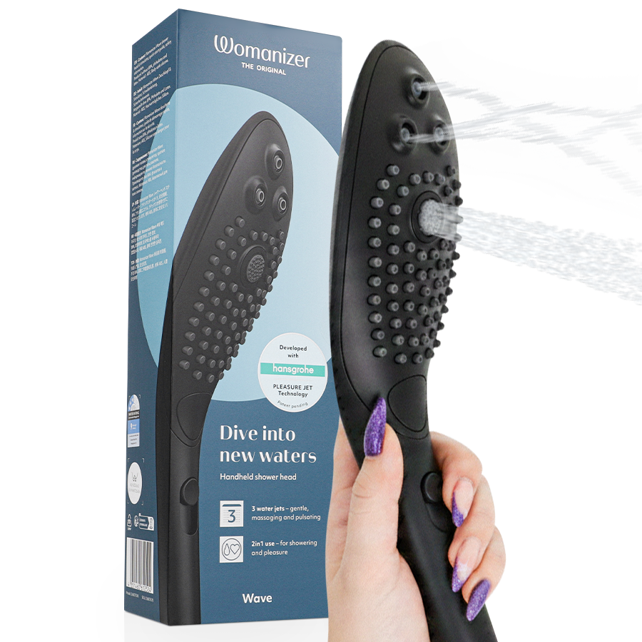 WOMANIZER - SOFFIONE DOCCIA STIMOLANTE CLITORIDEO WAVE NERO WOMANIZER - SOFFIONE DOCCIA STIMOLANTE CLITORIDEO WAVE NERO