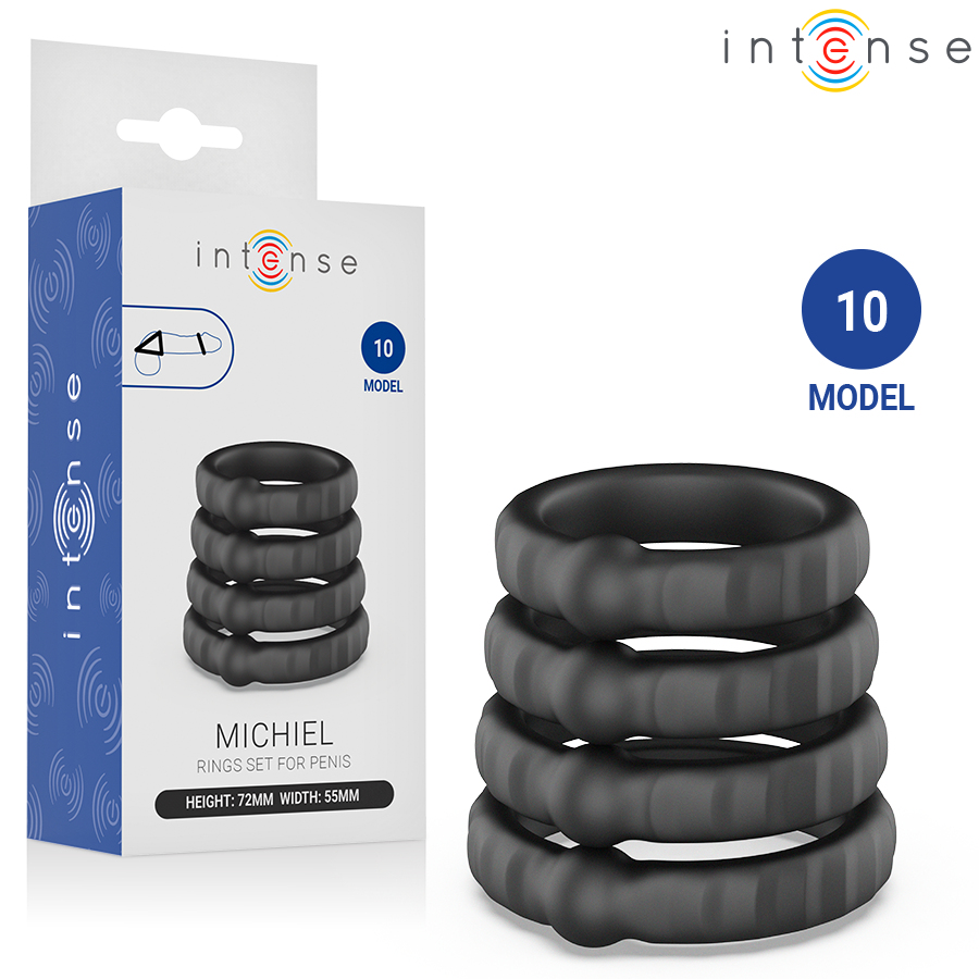 INTENSE - MICHIEL SET DI 4 ANELLI PER PENE MODELLO 10 INTENSE - MICHIEL SET DI 4 ANELLI PER PENE MODELLO 10