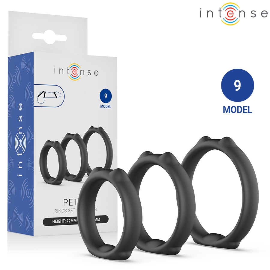 INTENSE - PETER SET DI 3 ANELLI PER PENE MODELLO 9 INTENSE - PETER SET DI 3 ANELLI PER PENE MODELLO 9