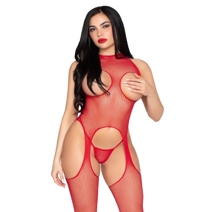 LEG AVENUE - 89374 BODYSTOCKING E SLIP SENZA COPPE ROSSO - TAGLIA UNICA LEG AVENUE - 89374 BODYSTOCKING E SLIP SENZA COPPE ROSSO - TAGLIA UNICA