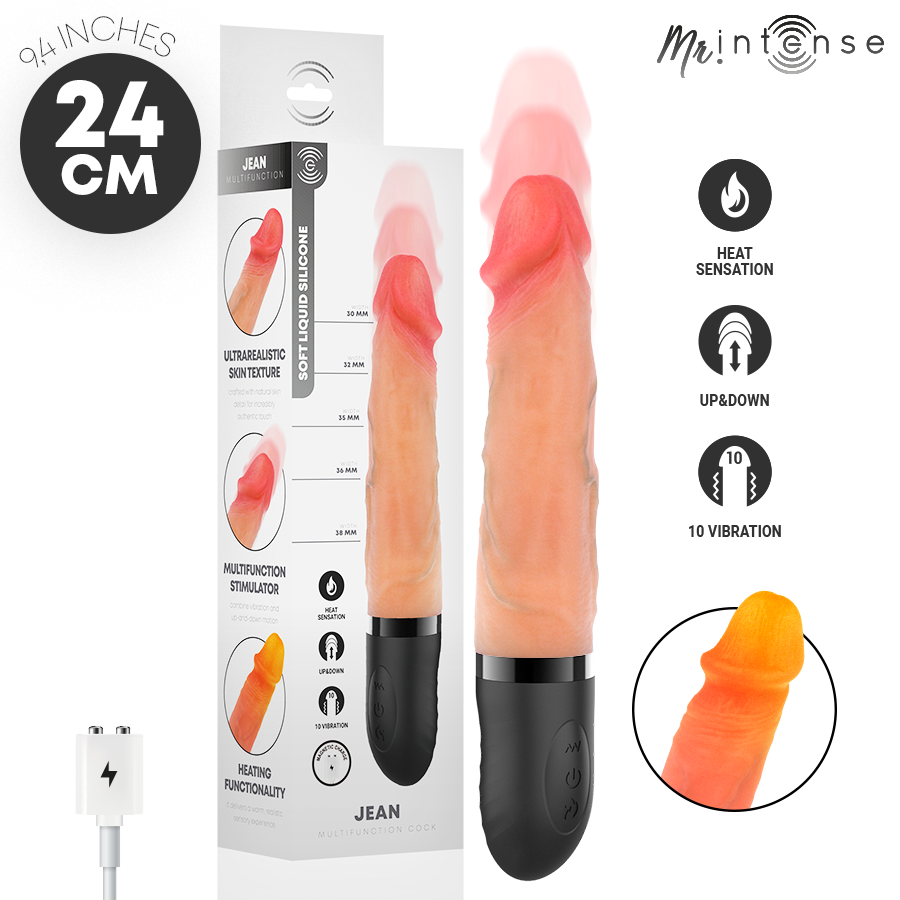 MR INTENSE - JEAN VIBRATORE UPDOWN CON EFFETTO CALORE 24 CM -Ø- 3,8 CM MR INTENSE - JEAN VIBRATORE UPDOWN CON EFFETTO CALORE 24 CM -Ø- 3,8 CM