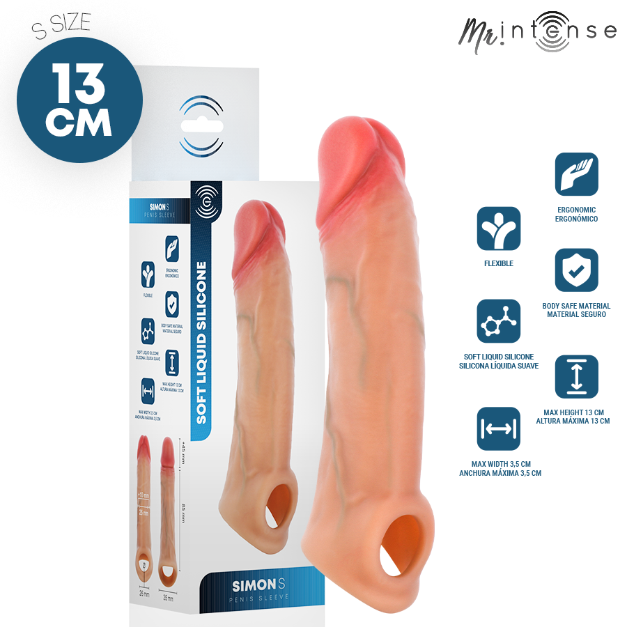 MR INTENSE - SIMON S COPRI PENE IN SILICONE 13 CM -Ø- 4 CM MR INTENSE - SIMON S COPRI PENE IN SILICONE 13 CM -Ø- 4 CM
