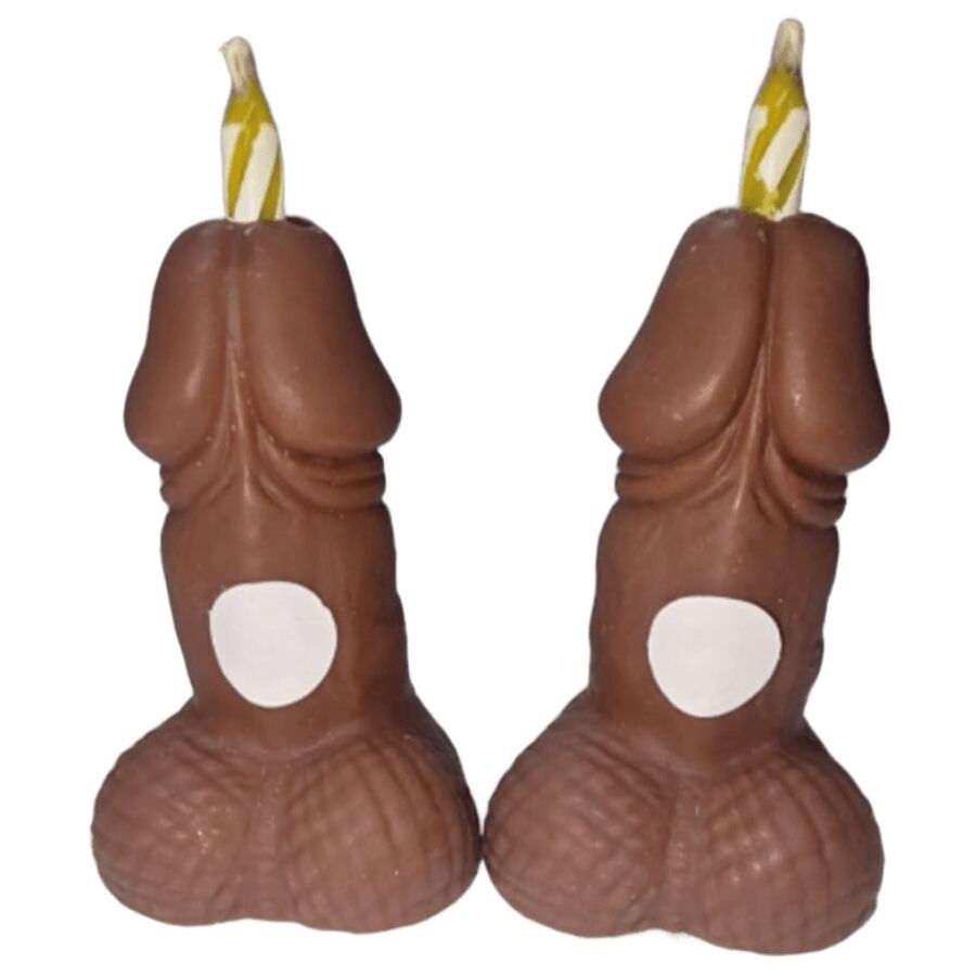 DIABLO PICANTE - CANDELE CON NUMERI DI COMPLEANNO A FORMA DI PENE TONO SCURO 2 UNITÀ DIABLO PICANTE - CANDELE CON NUMERI DI COMPLEANNO A FORMA DI PENE TONO SCURO 2 UNITÀ