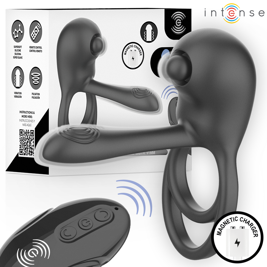 INTENSE - SPIKE ANELLO VIBRANTE PER IL PENE CON TELECOMANDO INTENSE - SPIKE ANELLO VIBRANTE PER IL PENE CON TELECOMANDO