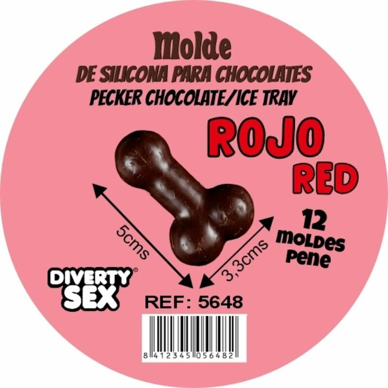 DIABLO PICANTE - STAMPO PER CIOCCOLATO CON 12 PENI IN SILICONE DA APPENDERE ROSSO DIABLO PICANTE - STAMPO PER CIOCCOLATO CON 12 PENI IN SILICONE DA APPENDERE ROSSO